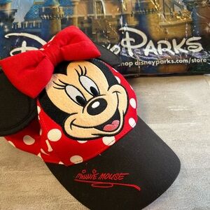 Official Disney Parks Red and Black Minnie Mouse Polka Dot Cap Child Size 
New